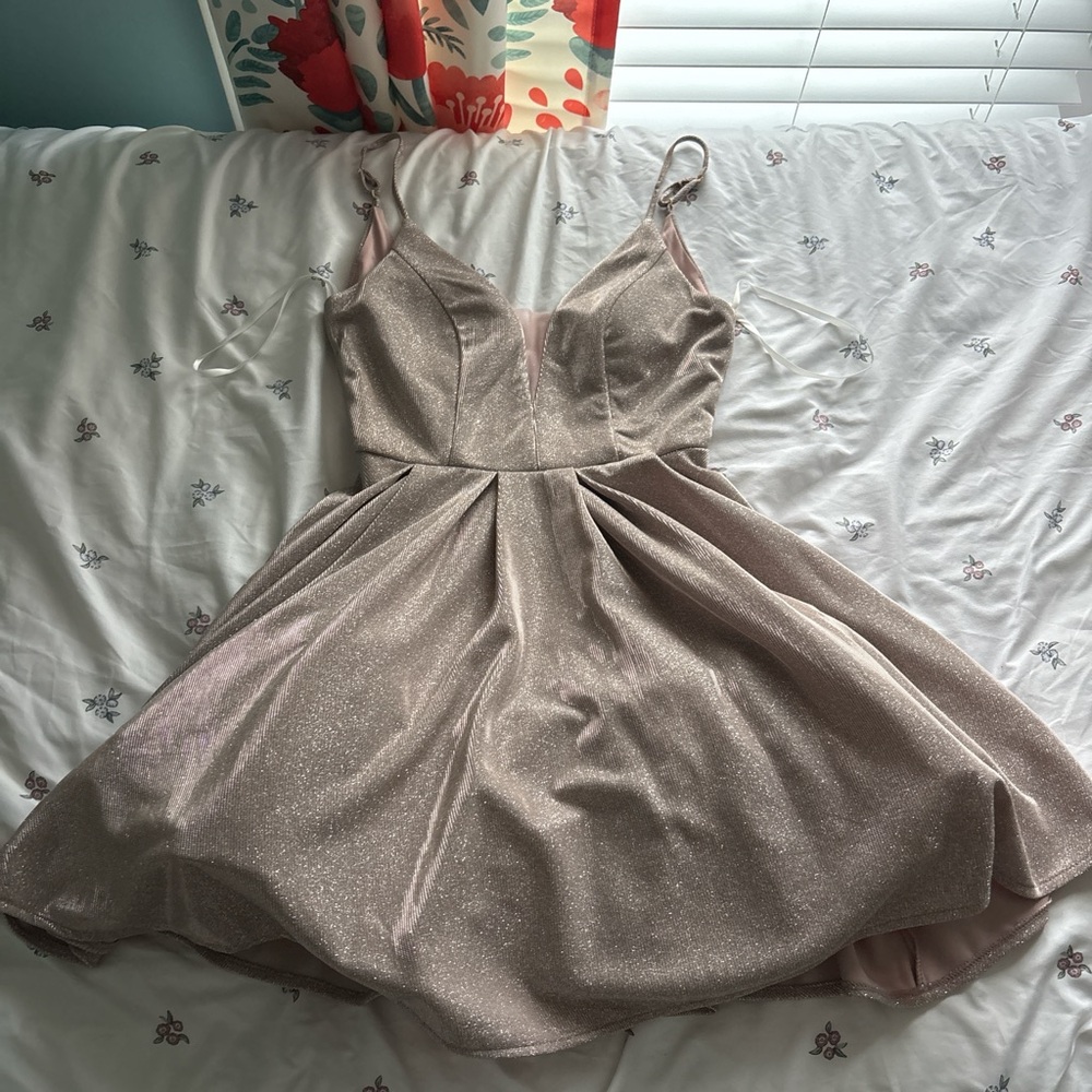 Macy's Sparkling Backless Dress in Pink